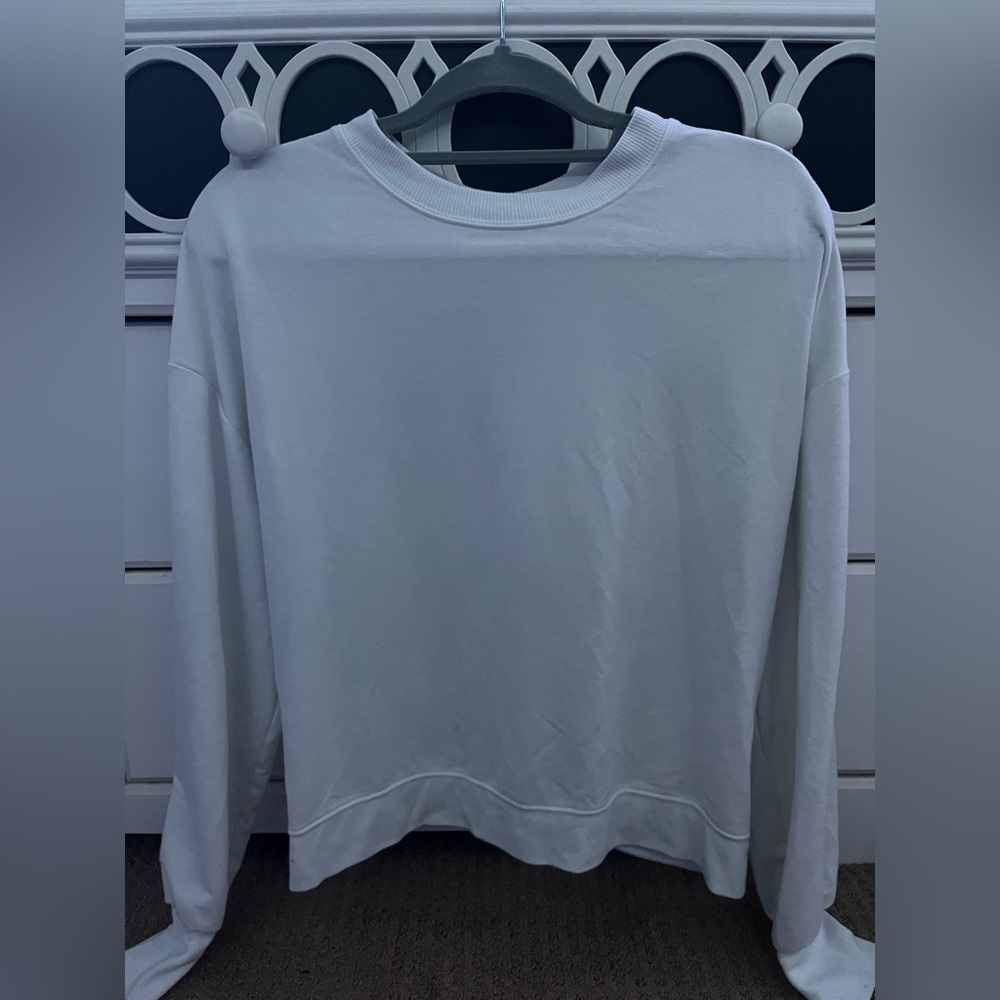 White Open-Back Sweatshirt: Apana